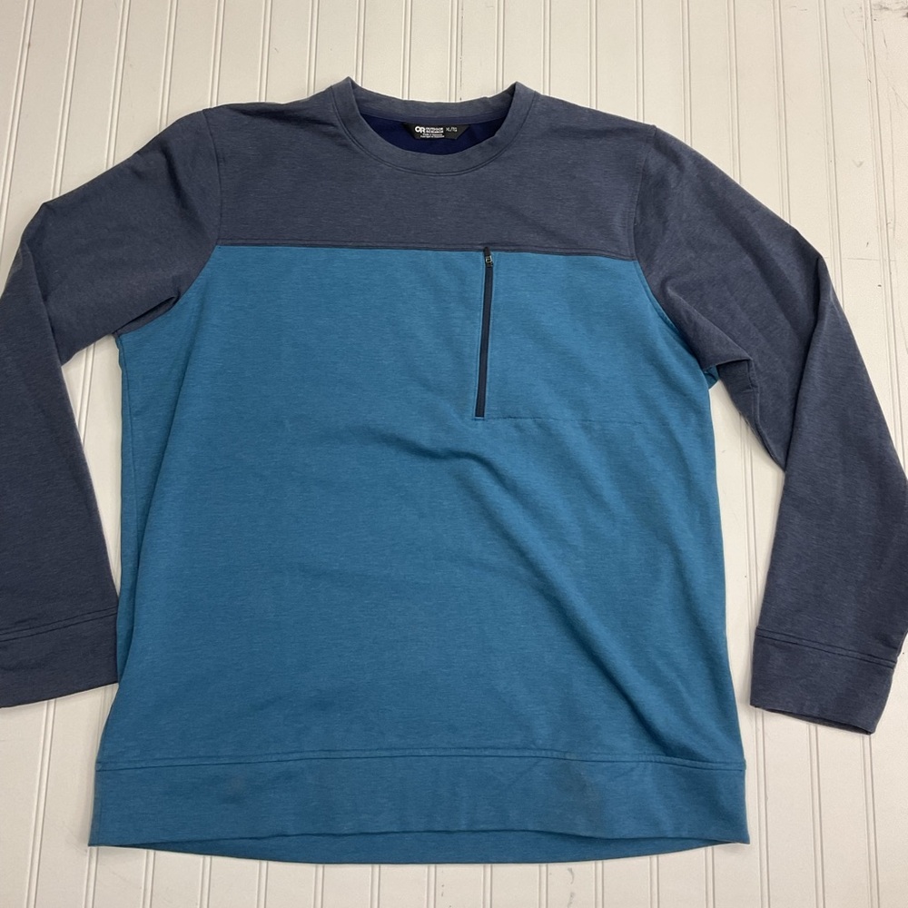Outdoor Research Emersion Fleece Crewneck Sweatshirt Colorblock Blue XL